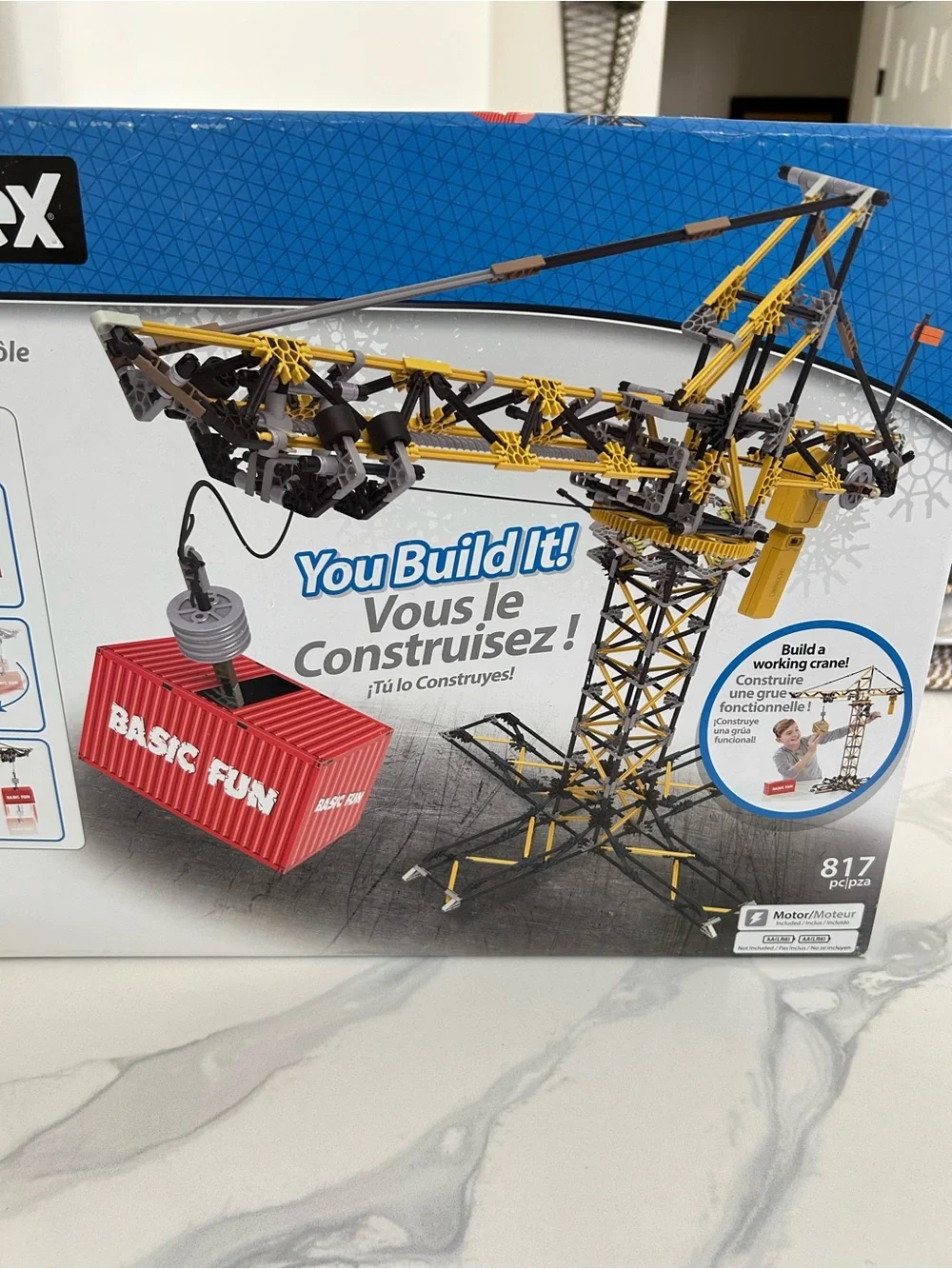 KNEX Yellow & Black Construction Crane Building Set - You Build It!